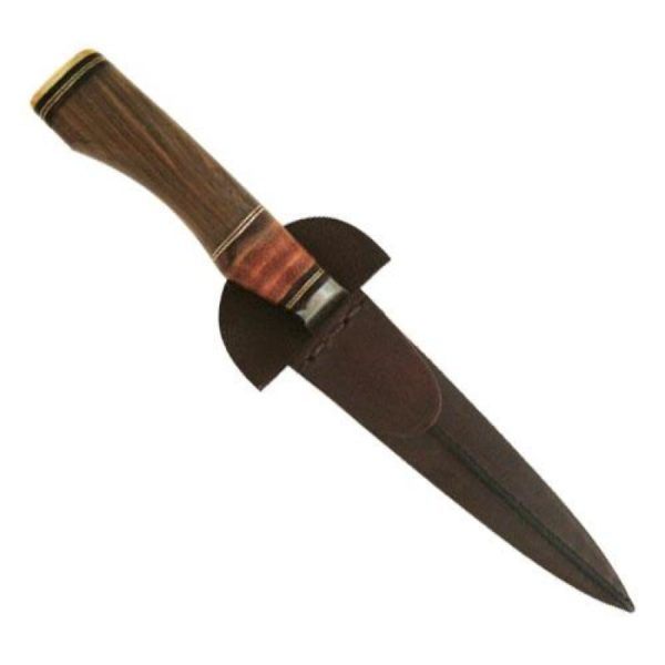 Cuchillo Madera y Suela 14Cm Acero Inox Vaina Vaqueta Cocida