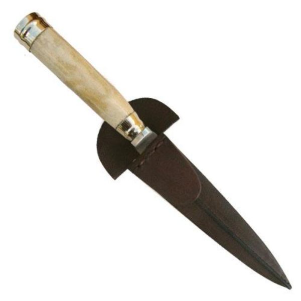 Cuchillo Hueso y Alpaca 16 Cm Acero Inox Vaina Vaqueta Cocida