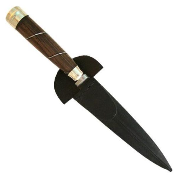 Cuchillo Madera y Alpaca 14 Cm Acero Inox Vaina Vaqueta Cocida