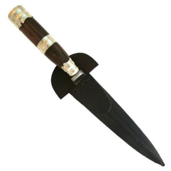 Cuchillo Madera y Alpaca 14 Cm Acero Inox Vaina Vaqueta Cocida