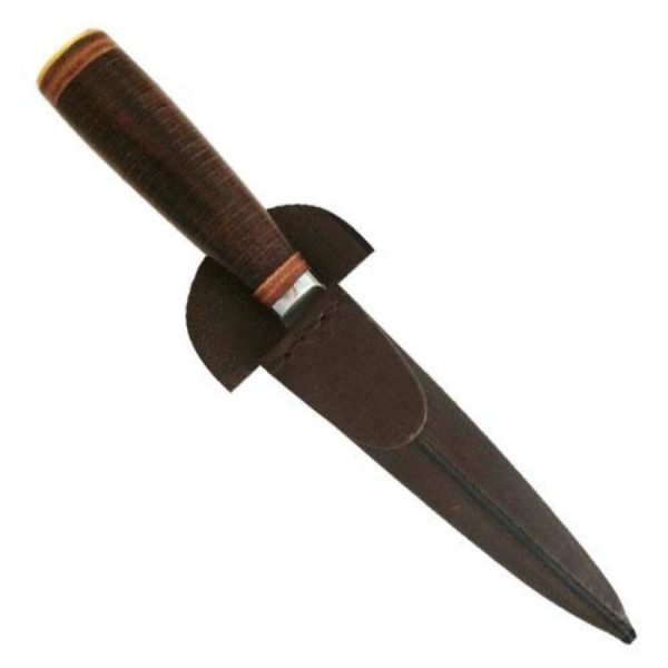 Cuchillo Suela Oscuro 14Cm Acero Inox Vaina Vaqueta Cocida