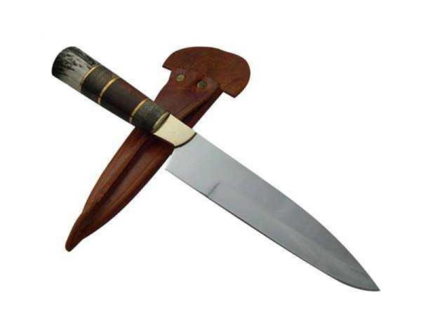 Cuchillo Entrerriano Madera 20Cm Acero Inox Vaina Vaqueta