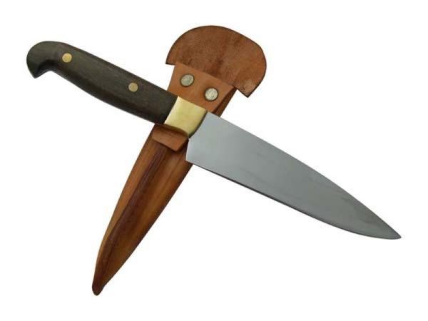 Cuchillo Entrerriano Madera 13Cm Acero Inox Vaina Vaqueta