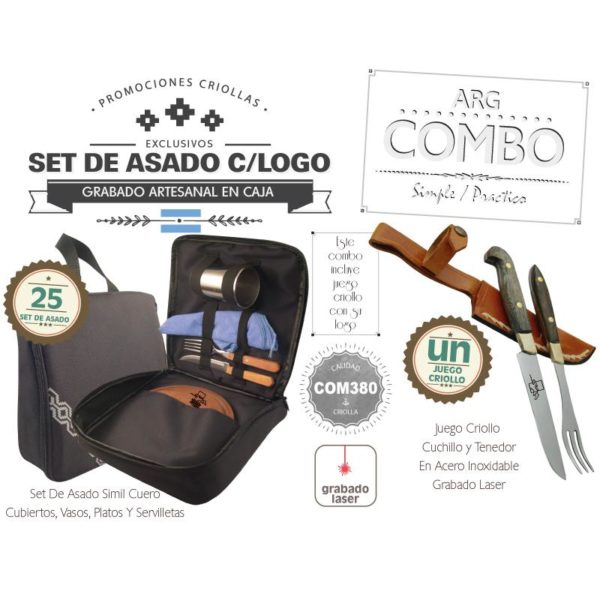 Combo 25 Set De Asado Grabado Un Juego Criollo Grabado De Regalo