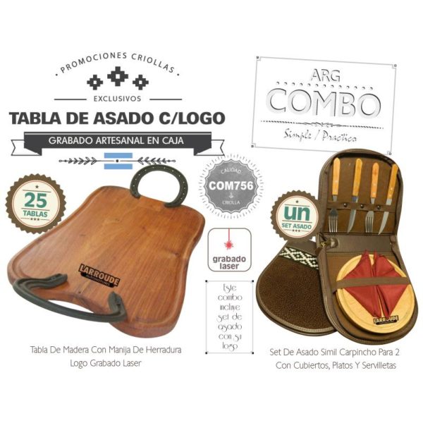 Combo 25 Tablas Grabadas Un Set Asado De Regalo