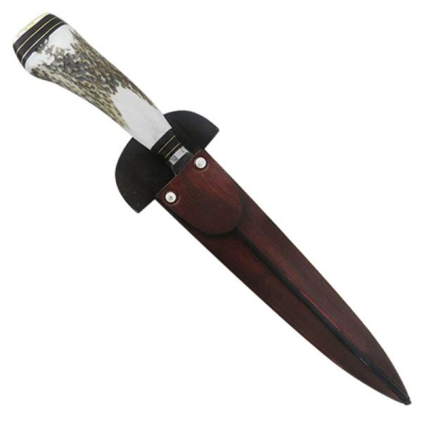 Cuchillo Ciervo 26Cm Acero Inox Vaina Vaqueta