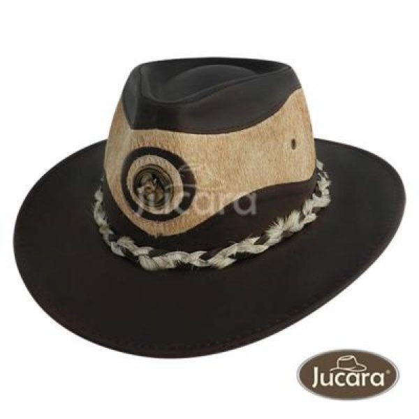 Sombrero Jucara Australiano De Cuero y Pel